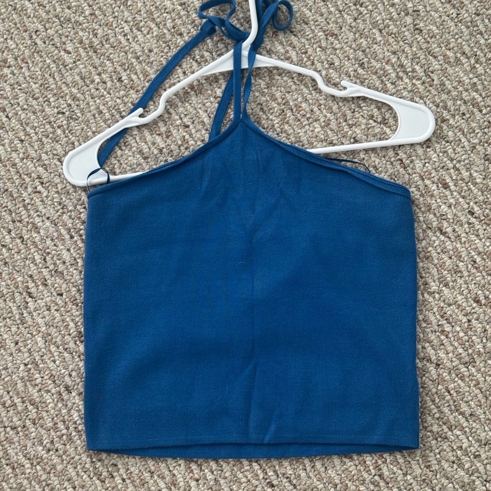 Lucy Paris Deep Blue Halter Tank Top